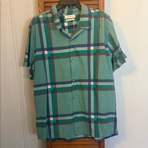 Urban Outfitters Green and Blue Plaid Shirt